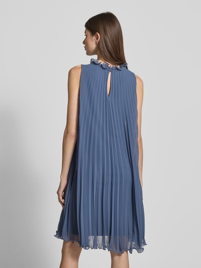 Vera Mont Knielange cocktailjurk met plissévouwen Rookblauw - 5