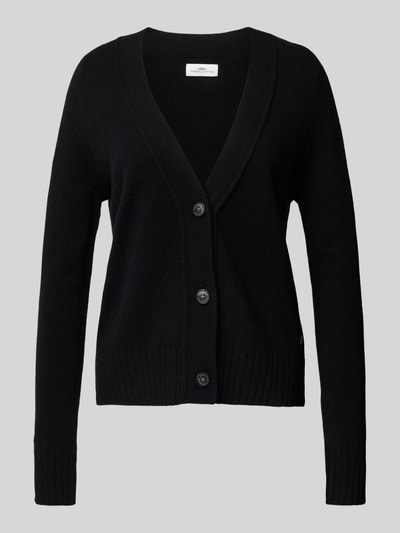 Fynch-Hatton Regular fit cardigan van wol met V-hals Zwart - 2