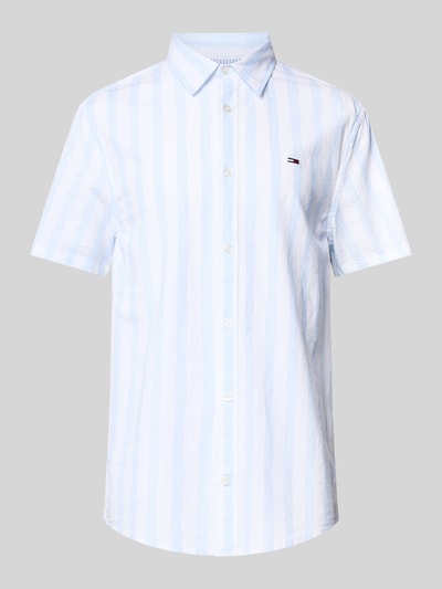 Tommy Jeans Regular fit vrijetijdsoverhemd van een mix van katoen en linnen
 Lichtblauw - 2