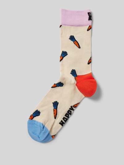 Happy Socks Socken mit Stretch-Anteil Modell 'Carrot' Offwhite 1