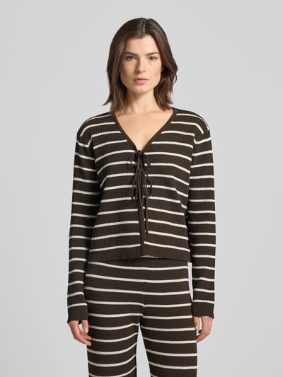 VILLA SOPHIE Strickjacke aus Viskose-Mix Modell 'NURIA' Dunkelbraun 4