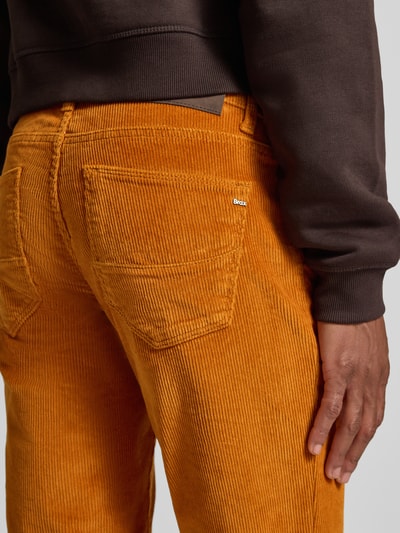 Brax Corduroy broek in 5-pocketmodel, model 'Cadiz' Geel - 3