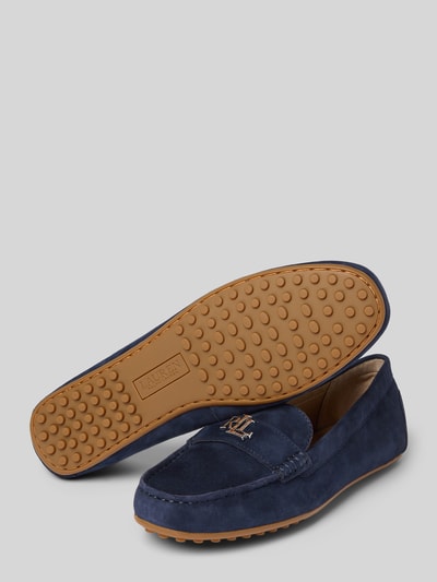 Lauren Ralph Lauren Leren instappers met labelapplicatie, model 'BARNSBURY' Donkerblauw - 4