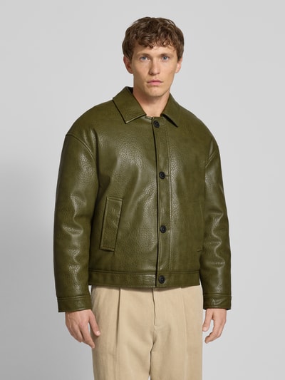 JAKE*S STUDIO MEN Kurtka z imitacji skóry Zielony 4
