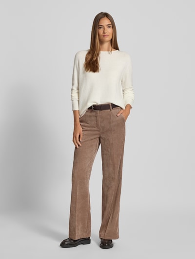 Cambio Wide Fit Cordhose mit Bügelfalten Modell 'Amelie' Taupe 1