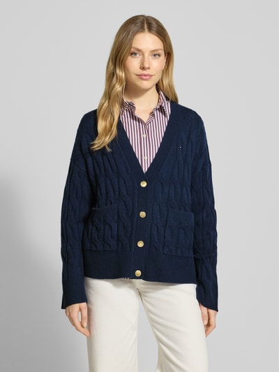 Tommy Hilfiger Kurtka z dzianiny o kroju oversized z czystej wełny Granatowy 4