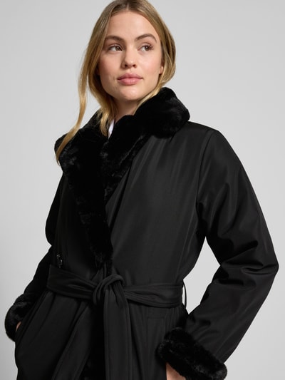 PETITE M. Wendemantel mit Umlegekragen und Bindegürtel Black 3