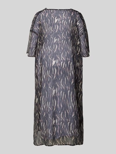 Produktfoto, Oversized Kaftan mit Allover-Muster Modell 'ATRUD' von Pieces, damski kaftan, wzór allover, krój oversize, odcienie szarości i beżu