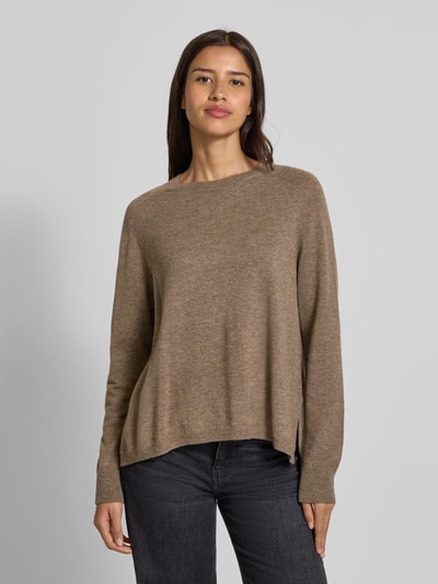 0039 Italy Gebreide pullover van kasjmiermix met raglanmouwen, model 'NIKITA' Taupe - 4