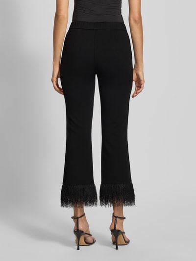 TONI Flared Cut Hose aus Viskose-Mix mit Fransen Black 5