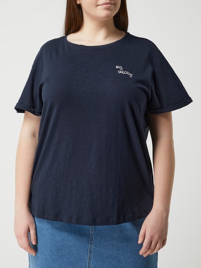 Tom Tailor Plus PLUS SIZE T-shirt van katoen Marineblauw - 4