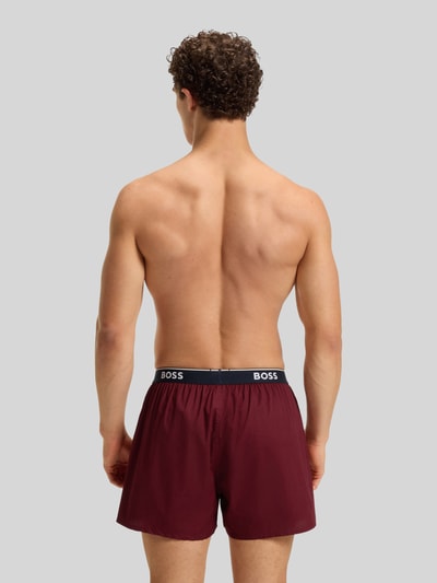 BOSS Bokserki o kroju regular fit z czystej bawełny w zestawie 2 szt. Ciemnoczerwony 5