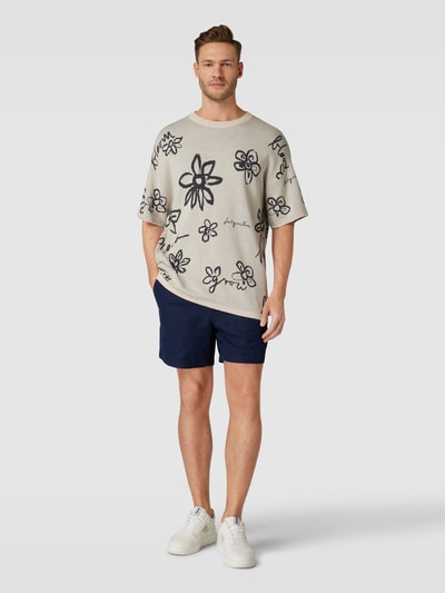 JAKE*S STUDIO MEN T-shirt met all-over motief Zand - 1