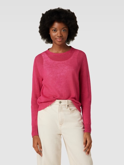 Weekend Max Mara Gebreide pullover van puur vlas, model 'ATZECO' Fuchsia - 4