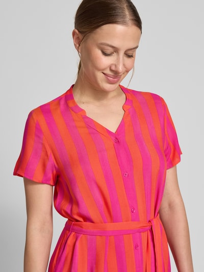 Vila Knielanges Kleid aus Viskose mit Bindegürtel Orange 3