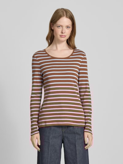 Christian Berg Woman Longsleeve mit Rundhalsausschnitt Cognac 4