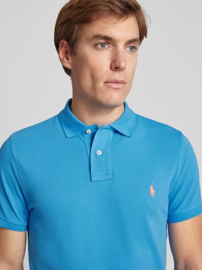 Polo Ralph Lauren Custom Slim Fit Poloshirt mit Label-Stitching Royal 3