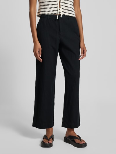 Gina Tricot Wide leg linnen broek met steekzakken Zwart - 4