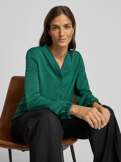 Marc Cain Regular Fit Bluse mit V-Ausschnitt Dunkelgruen 3