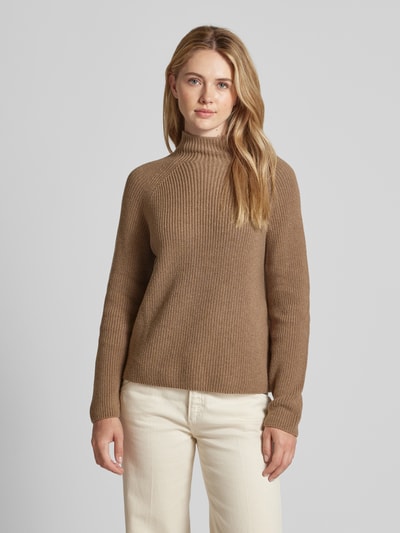 Marc O'Polo Langarmpullover mit Stehkragen Hellbraun Melange 4