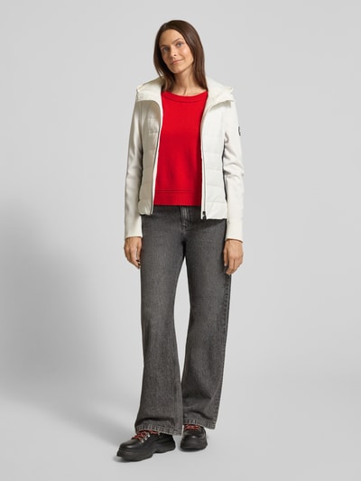 Marc Cain Wollpullover aus Schurwoll-Kaschmir-Mix mit U-Boot-Ausschnitt Rot 1