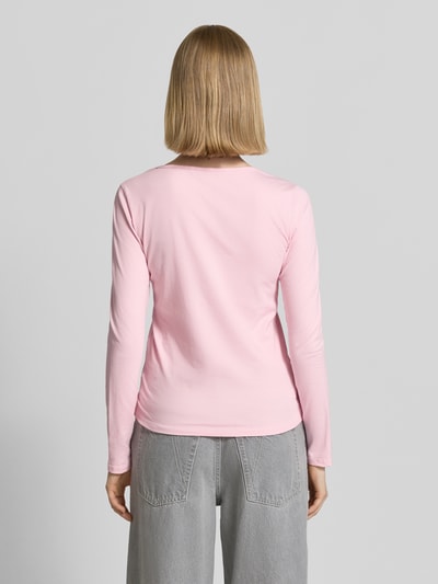 ZABAIONE Longsleeve mit geripptem Rundhalsausschnitt Rosa 5