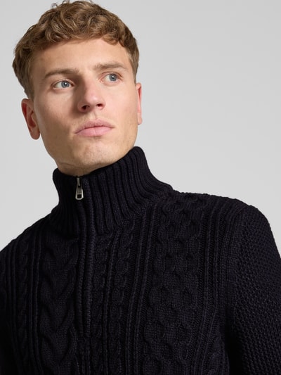Superdry Strickpullover mit gerippten Abschlüssen Dunkelblau 3