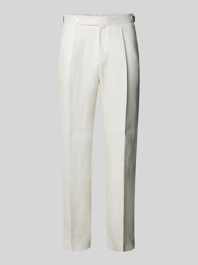 BOSS Relaxed Fit Leinenhose aus reinem Leinen Modell 'PERINO' Weiss 2