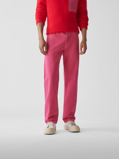 Jacquemus Jeans mit Kontrastnähten Pink 4