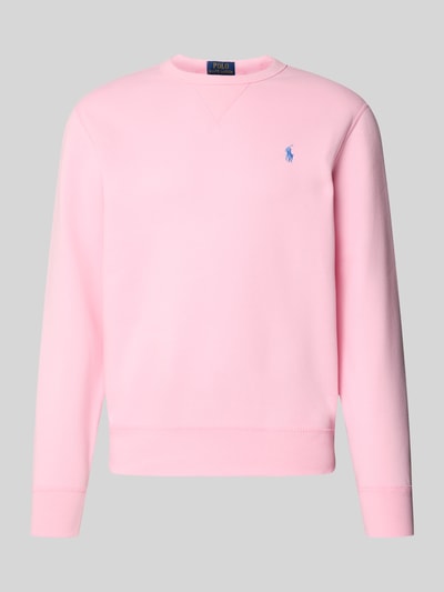 Produktfoto, Regular Fit Sweatshirt aus Baumwoll-Mix van Polo Ralph Lauren, unikleurig roze, logo-detail, ronde hals, geribde boorden, sweatmateriaal
