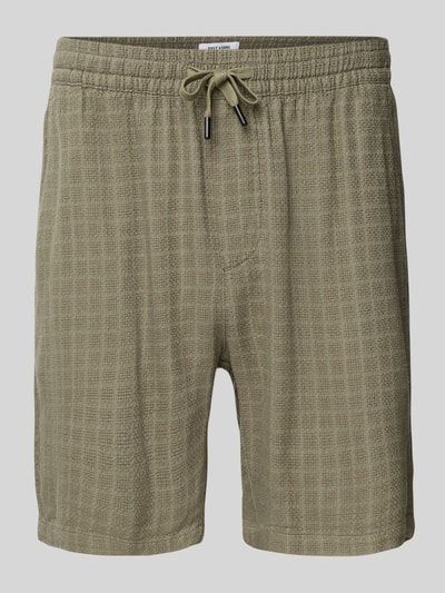 Only & Sons Loose Fit Shorts aus Viskose-Mix mit Leinen-Anteil Modell 'TEL' Oliv 2