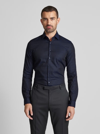 CK Calvin Klein Slim Fit Business-Hemd mit Knopfleiste Modell 'Bari' Marine 4