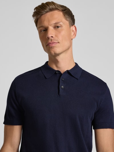 SELECTED HOMME Regular Fit Poloshirt aus reiner Baumwolle Modell 'BERG' Blau Melange 3