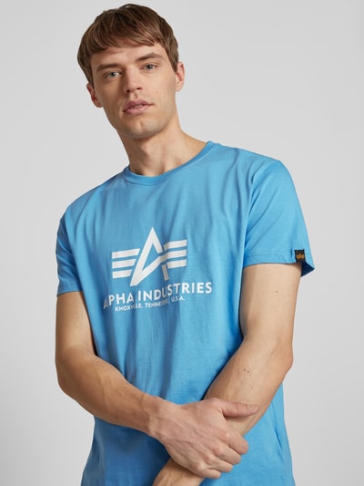 Alpha Industries T-shirt z czystej bawełny Oceaniczny 3