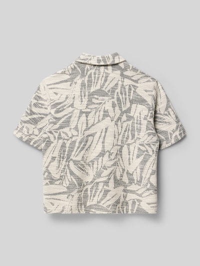Produktfoto, Regular Fit Freizeithemd mit floralem Allover-Print von Garcia aus Baumwoll-Mix in Creme mit Grau, strukturierte Oberfläche.