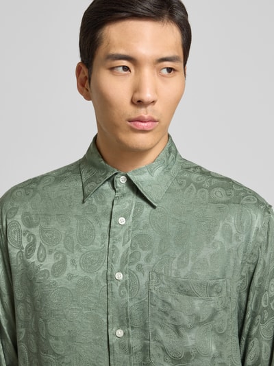 WOODBIRD Vrijetijdsoverhemd met knoopsluiting, model 'Buzo' Lindegroen - 3