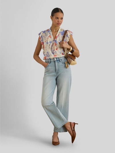 Lauren Ralph Lauren Shaped Fit Bluse mit Offizierskragen und materialgleicher Schluppe Ecru 1