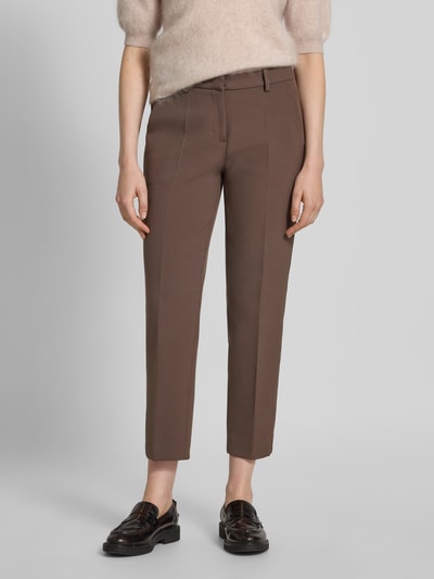 Cambio Stoffen broek met persplooi, model 'KRYSTAL' Donkerbruin - 4