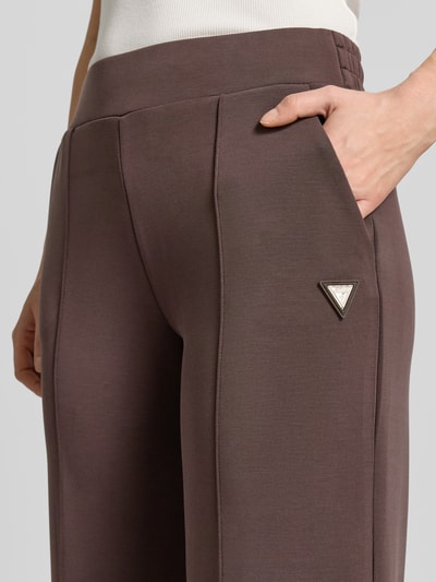 GUESS Activewear Straight Fit Stoffhose mit Modal-Anteil Modell 'Olympe' Schoko 3