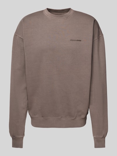 Pegador Oversized Sweatshirt mit Label-Stitching Dunkelbraun 1