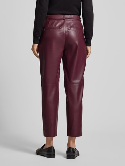 s.Oliver BLACK LABEL Relaxed fit cigarette pants met voering van zachte viscosemix en riem Prune - 5