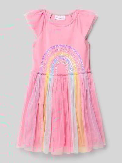 DANAMADE Jurk met tule en pailletten Felroze - 1