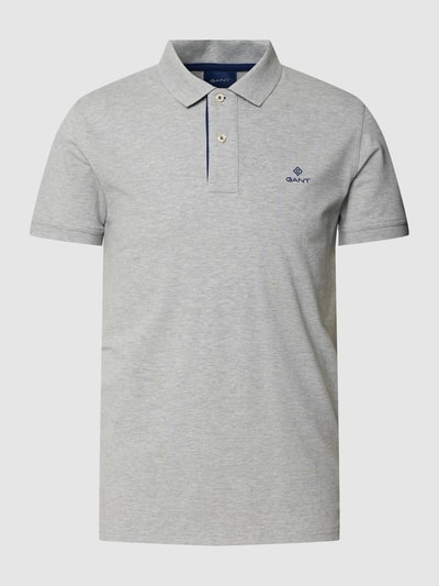 Gant Koszulka polo z paskami w kontrastowym kolorze model ‘CONTRAST COLLAR’ Srebrny melanż 2