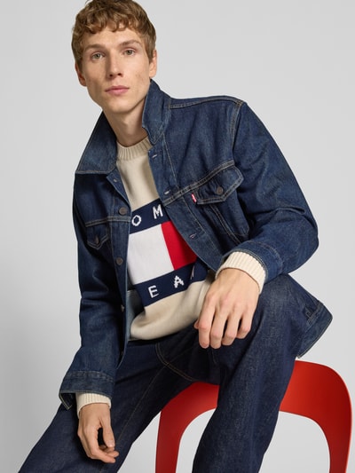 Tommy Jeans Regular Fit Strickpullover aus reiner Baumwolle Offwhite Melange 3