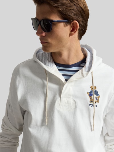 Polo Ralph Lauren Relaxed Fit Hoodie aus reiner Baumwolle mit Polo-Bear-Stitching Weiss 3
