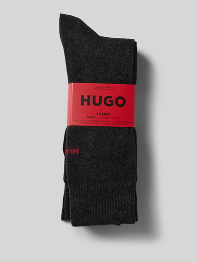 HUGO Sokken met labeldetail in een set van 3 paar, model 'UNI COLORS' Middenbruin - 3