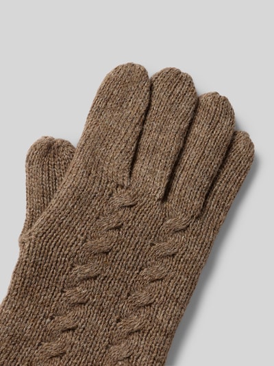 EEM Rękawiczki z detalem z logo Szarobrązowy 3