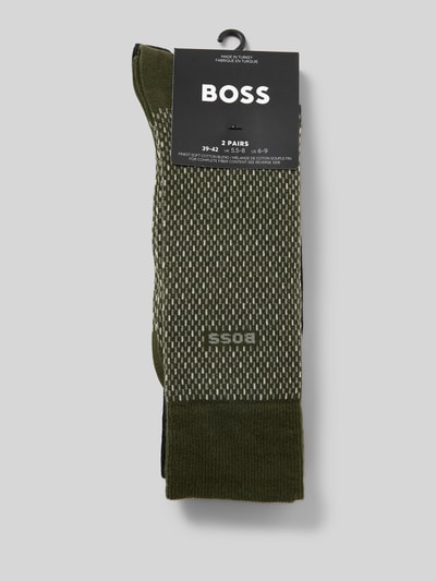 BOSS Socken mit Label-Print im 2er-Pack Oliv 3