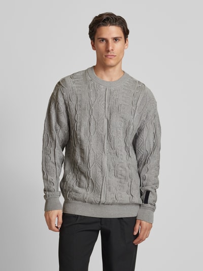 CARLO COLUCCI Gebreide pullover met labelbadge Lichtgrijs - 4