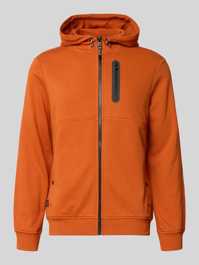 camel active Regular fit sweatjack met capuchon, model 'Tech' Oranje - 2